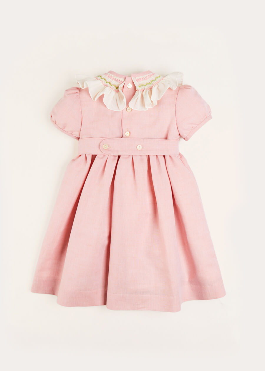 Bib Collar Short Sleeve Dress in Pink (12mths-10yrs) Dresses from Pepa London US