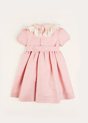 Bib Collar Short Sleeve Dress in Pink (12mths-10yrs) Dresses from Pepa London US
