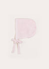 Lace Detail Knitted Bonnet in Pink (1-6mths) Knitted Accessories  from Pepa London US