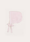 Lace Detail Knitted Bonnet in Pink (1-6mths) Knitted Accessories from Pepa London US