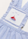 Nautical Striped Boat Embroidered Skirt with Braces in Blue (18mths-4yrs) Skirts  from Pepa London US