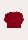 Openwork Cardigan In Burgundy (6mths-10yrs) KNITWEAR  from Pepa London