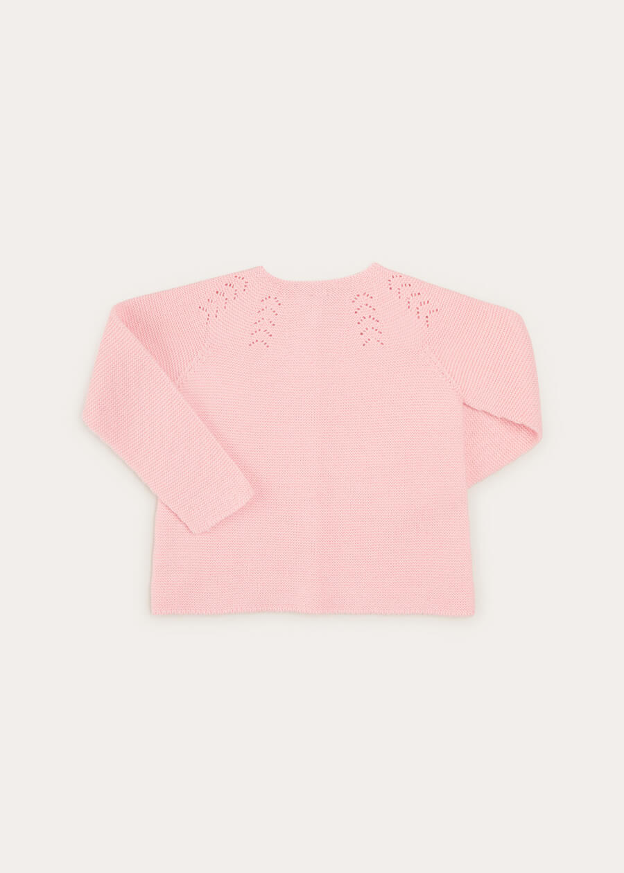 Openwork Cardigan In Pink (6mths-10yrs) KNITWEAR from Pepa London US