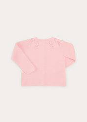 Openwork Cardigan In Pink (6mths-10yrs) KNITWEAR from Pepa London US