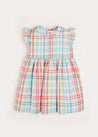 Polo Collar Sleeveless Bold Check Dress in Blue (12mths-10yrs) Dresses  from Pepa London