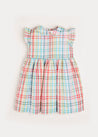Polo Collar Sleeveless Bold Check Dress in Blue (12mths-10yrs) Dresses  from Pepa London US