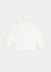 Ruffle Collar Long Sleeve Top In Cream (18mths-10yrs) TOPS & BODYSUITS from Pepa London US