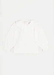 Ruffle Collar Long Sleeve Top In Cream (18mths-10yrs) TOPS & BODYSUITS from Pepa London US