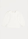 Ruffle Collar Long Sleeve Top In Cream (18mths-10yrs) TOPS & BODYSUITS  from Pepa London US