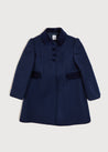 Single Breasted Scallop Detail Coat In Navy (12mths-10yrs) COATS from Pepa London US