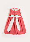 Tulip Collar Smocked Detail Sleeveless Dress in Red (12mths-10yrs) Dresses  from Pepa London US