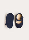 Woven Mary Jane Pram Shoes in Navy (17-20EU) Shoes from Pepa London US