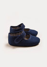 Woven Mary Jane Pram Shoes in Navy (17-20EU) Shoes from Pepa London US