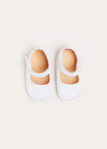 Woven Mary Jane Pram Shoes in White (17-20EU) Shoes  from Pepa London US