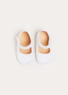 Woven Mary Jane Pram Shoes in White (17-20EU) Shoes from Pepa London US