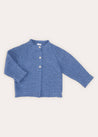 Cable Detail Cardigan In French Blue (6mths-3yrs) KNITWEAR  from Pepa London US