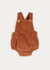 Corduroy Adjustable Strap Romper In Brown (6mths-2yrs) ROMPERS  from Pepa London US