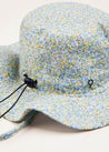 Matilda Floral Print Beach Hat in Blue (1-8yrs) Accessories  from Pepa London US