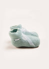 Lace Detail Knitted Booties in Green Shoes  from Pepa London US