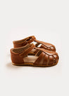 Leather Fishermans Sandals in Brown (21-27EU) Shoes  from Pepa London US
