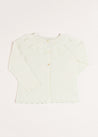 Openwork Detail Light Cardigan in White (6mths-10yrs) Knitwear  from Pepa London US