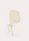 Openwork Knitted Bonnet in Cream (S-L) Knitted Accessories  from Pepa London US