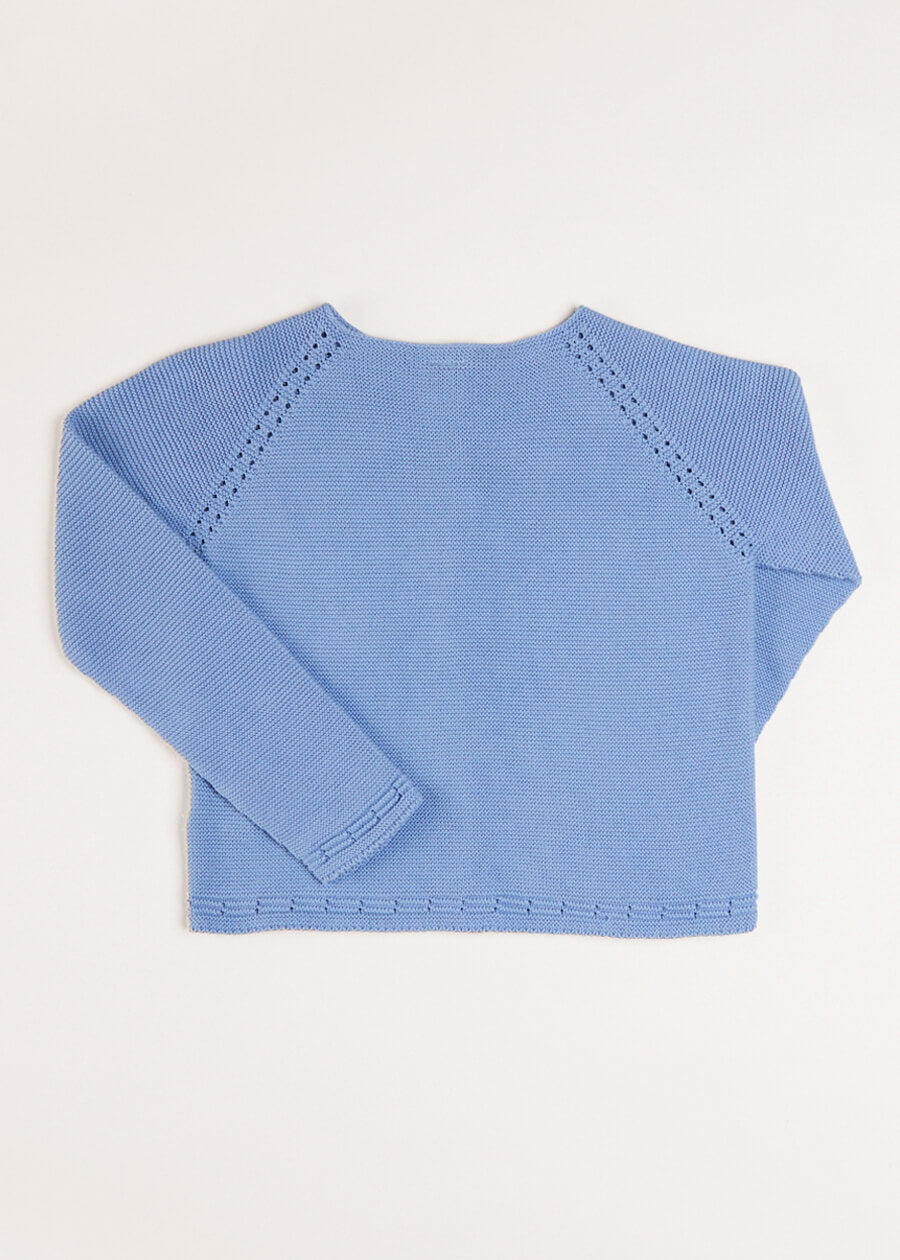 Plain Cardigan in Blue (6mths-10yrs) Knitwear from Pepa London US