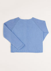 Plain Cardigan in Blue (6mths-10yrs) Knitwear from Pepa London US