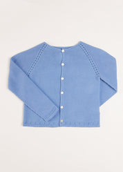 Plain Cardigan in Blue (6mths-10yrs) Knitwear from Pepa London US
