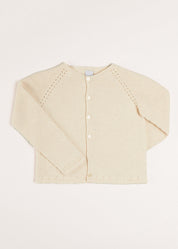 Plain Cardigan in Cream (6mths-10yrs) Knitwear from Pepa London US