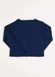 Plain Cardigan in Navy (6mths-10yrs) Knitwear from Pepa London US