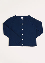 Plain Cardigan in Navy (6mths-10yrs) Knitwear from Pepa London US