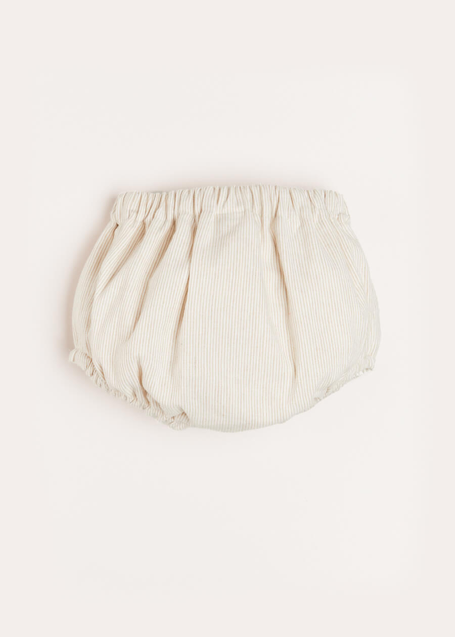 Striped Button Detail Bloomers in Beige (3mths-3yrs) Bloomers from Pepa London US