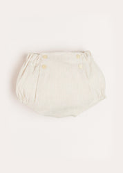 Striped Button Detail Bloomers in Beige (3mths-3yrs) Bloomers from Pepa London US