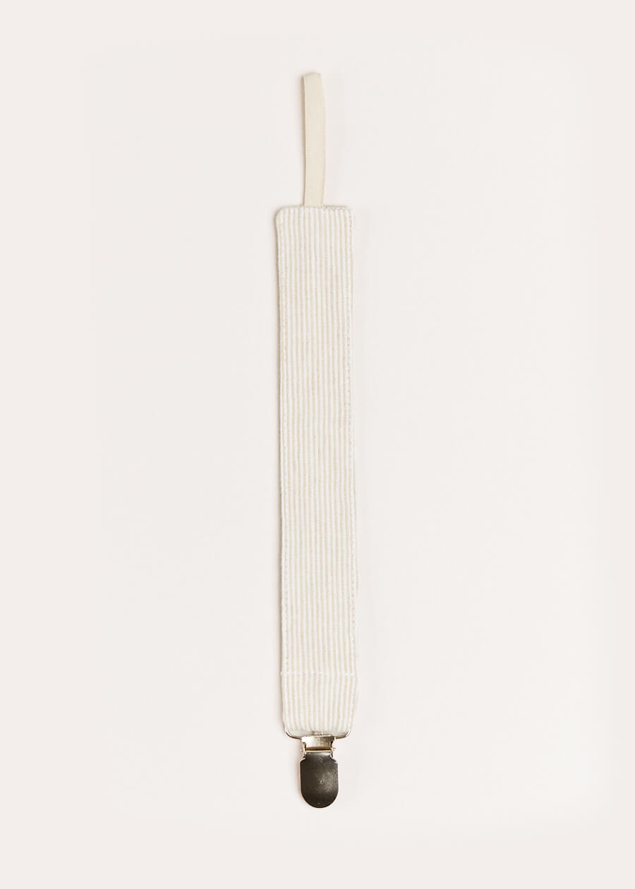 Striped Clip Dummy in Beige ACCESSORIES from Pepa London US