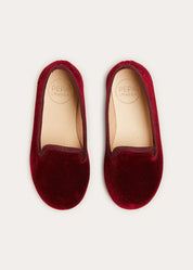Velvet Slippers In Burgundy (24-34EU) SHOES from Pepa London US