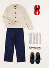 Polo Collar Button Down Jacket in Beige (4-10yrs) Coats  from Pepa London US