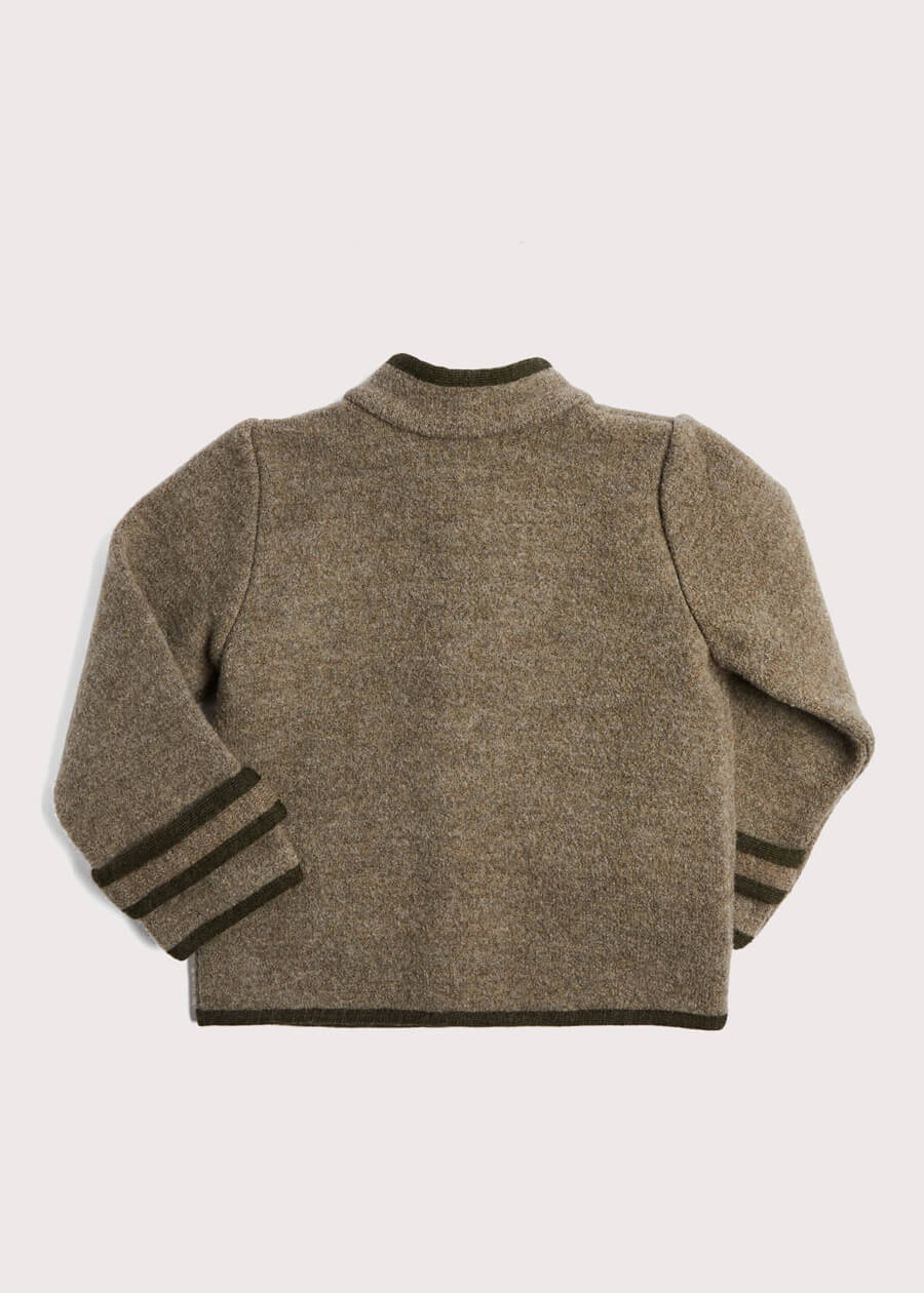 Austrian Single Breasted Contrast Trim Jacket in Brown (18mths-10yrs) Coats from Pepa London US