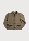 Austrian Single Breasted Contrast Trim Jacket in Brown (12mths-10yrs) Coats  from Pepa London US