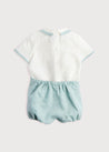 Baby Boy Celebration Teal Linen Bloomers and Shirt Set (12mths-3yrs) Sets from Pepa London US