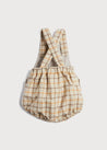 Check Print Romper in Beige (6mths-2yrs) Rompers  from Pepa London US