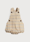 Check Print Romper in Beige (6mths-2yrs) Rompers  from Pepa London US