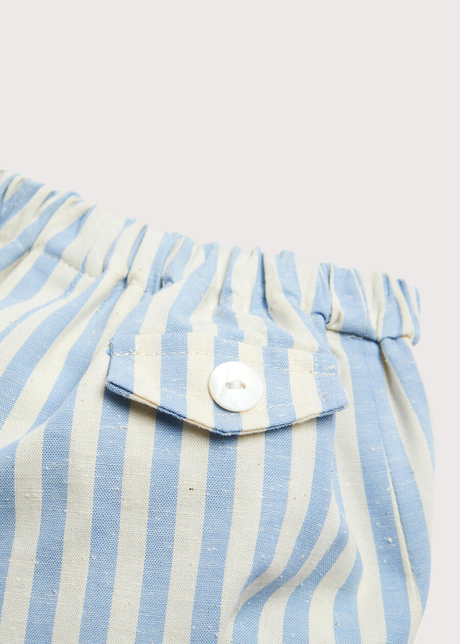 Classic Striped Bloomer in Sky Blue (3mths-3yrs) Bloomers from Pepa London US