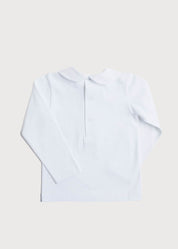 Peter Pan Collar Long Sleeve Top in White (2-5yrs) Tops & Bodysuits from Pepa London