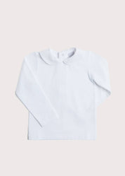 Peter Pan Collar Long Sleeve Top in White (2-5yrs) Tops & Bodysuits from Pepa London US