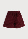 Corduroy Elasticated Waist Shorts in Burgundy (18mths-3yrs) Shorts  from Pepa London US