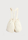 Button Detail Shorts with Braces in Beige (12mths-3yrs) Shorts  from Pepa London US