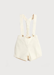 Button Detail Shorts with Braces in Beige (18mths-4yrs) Shorts from Pepa London US