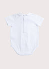 Giraffe Embroidered Collar Bodysuit in White (3mths-2yrs) Tops & Bodysuits  from Pepa London US