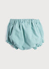 Gingham Check Button Bloomer in Dusty Green (0mths-2yrs) Bloomers  from Pepa London US
